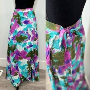 TILDON Floral Wrap Maxi Women's Skirt (Medium)